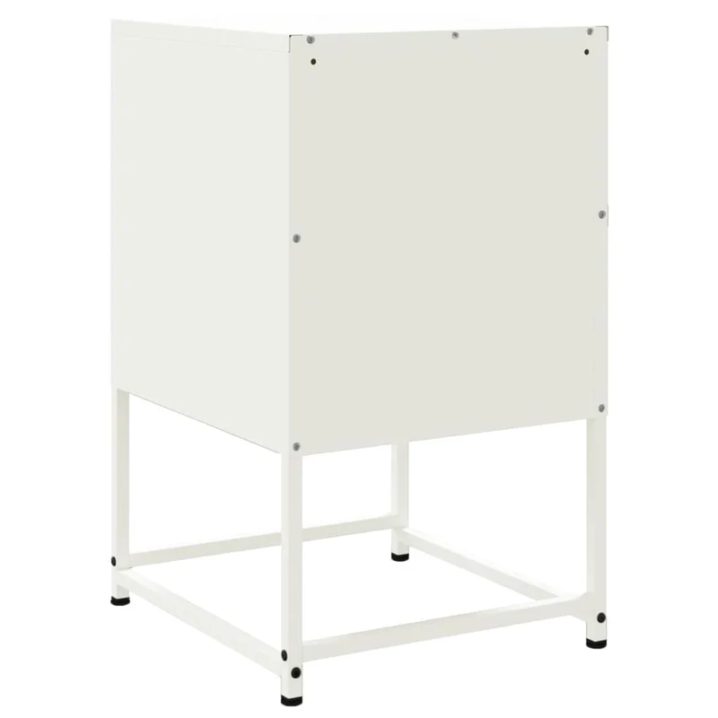 Table de chevet avec deux tiroirs 36 x 39 x 60,5 cm acier blanc DEC033312