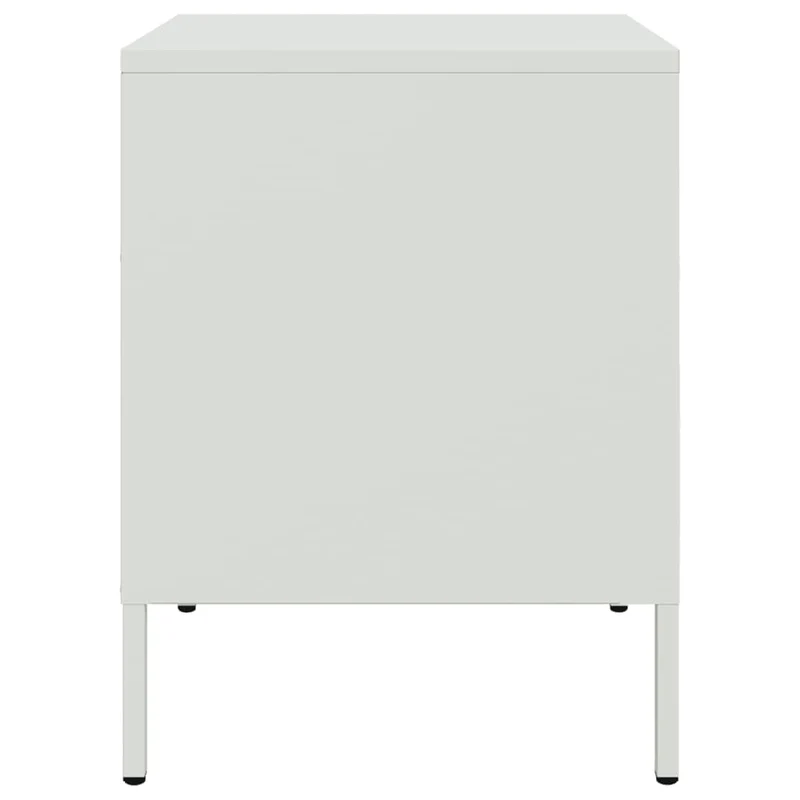 Table de chevet avec deux tiroirs 36 x 39 x 50,5 cm acier blanc DEC033307