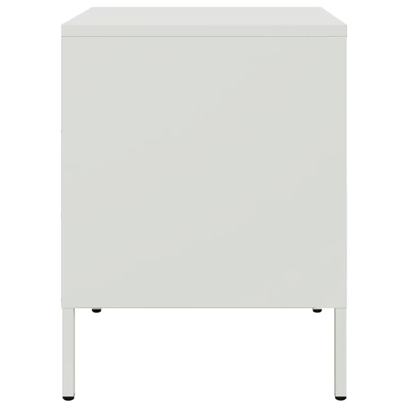 Table de chevet avec compartiment de rangement avec porte 36 x 39 x 50,5 cm acier blanc DEC033306