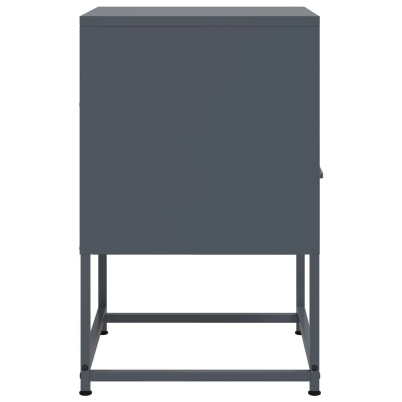 Table de chevet avec tiroir et compartiment ouvert 36 x 39 x 60,5 cm acier anthracite DEC033102