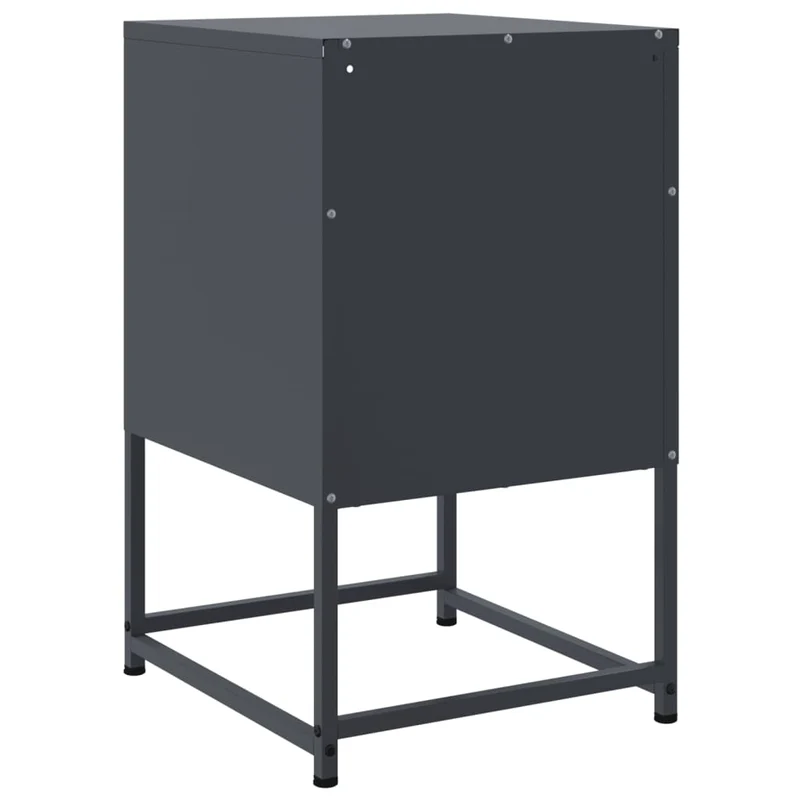 Table de chevet avec tiroir et compartiment ouvert 36 x 39 x 60,5 cm acier anthracite DEC033102