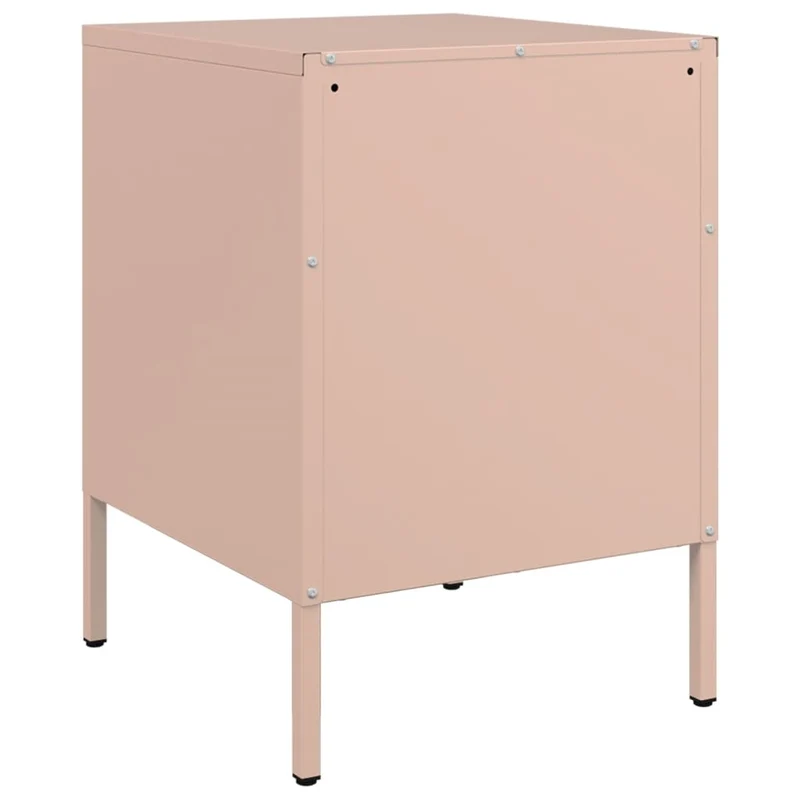 Table de chevet avec deux tiroirs 36 x 39 x 50,5 cm acier rose DEC034559