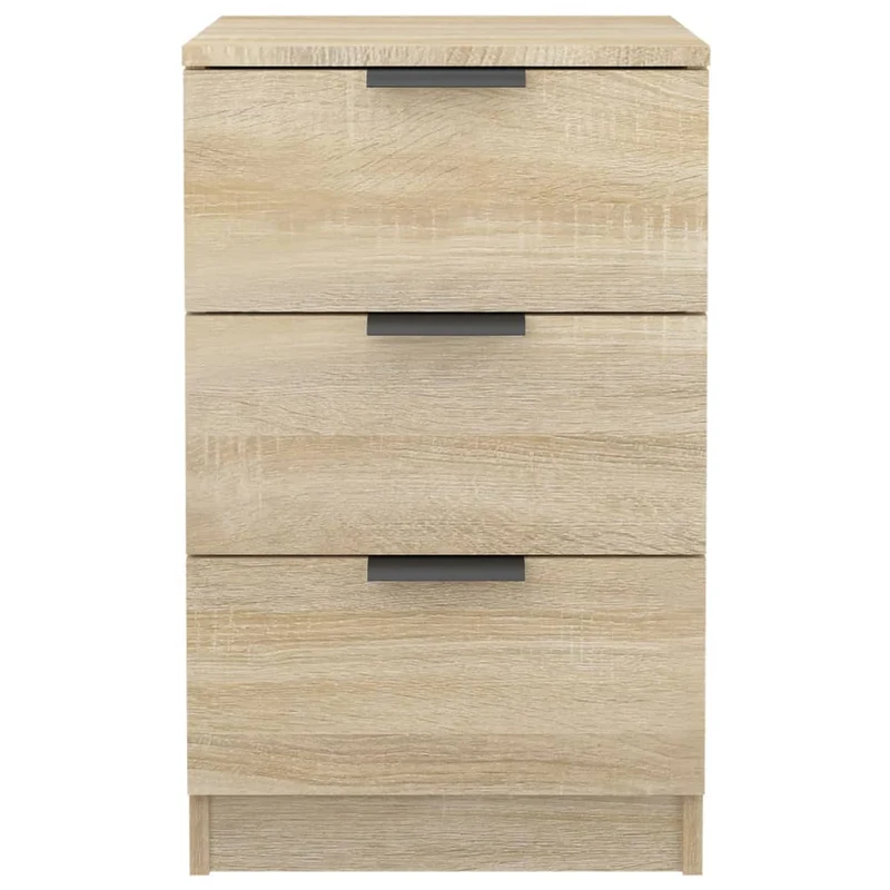 Table de chevet avec 3 tiroirs 40 x 36 x 65 cm bois d'ingénierie couleur chêne DEC033849