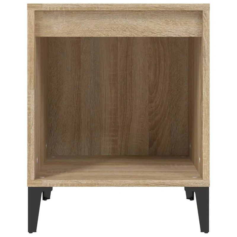 Table de chevet avec compartiment ouvert 40 x 35 x 50 cm bois d'ingénierie couleir chêne et métal DEC033833