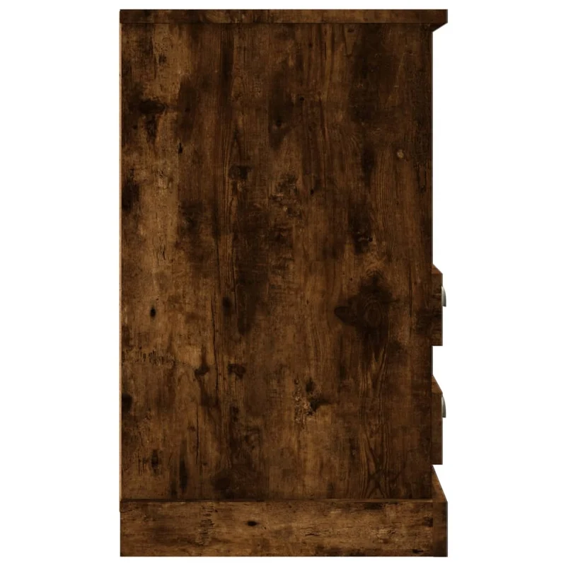 Table de chevet avec deux tiroirs et compartiment ouvert 43 x 36 x 60 cm bois d'ingénierie marron DEC033648