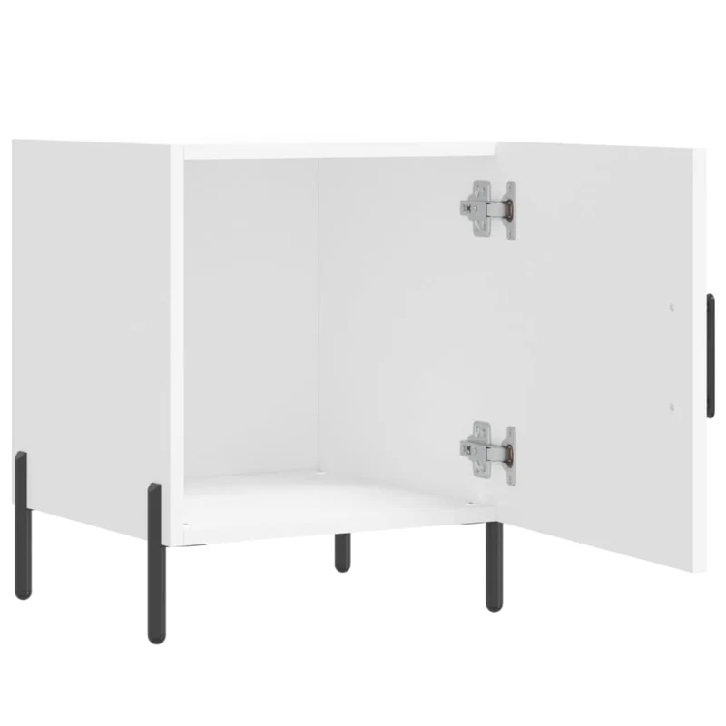 Table de chevet avec compartiment avec porte 40 x 40 x 50 cm bois d’ingénierie blanc DEC033389