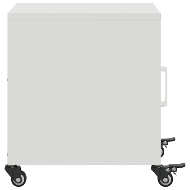 Table de chevet avec compartiment avec porte 36 x 39 x 43,5 cm acier blanc DEC033304