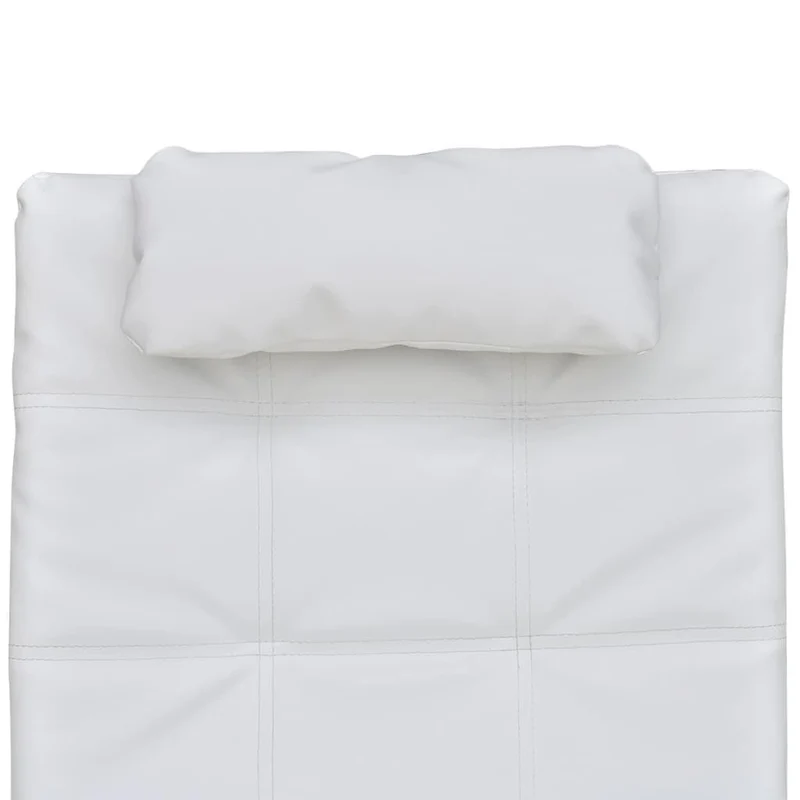 Méridienne chaise longue canapé pour intérieur avec oreiller blanc PVC blanc DEC026107
