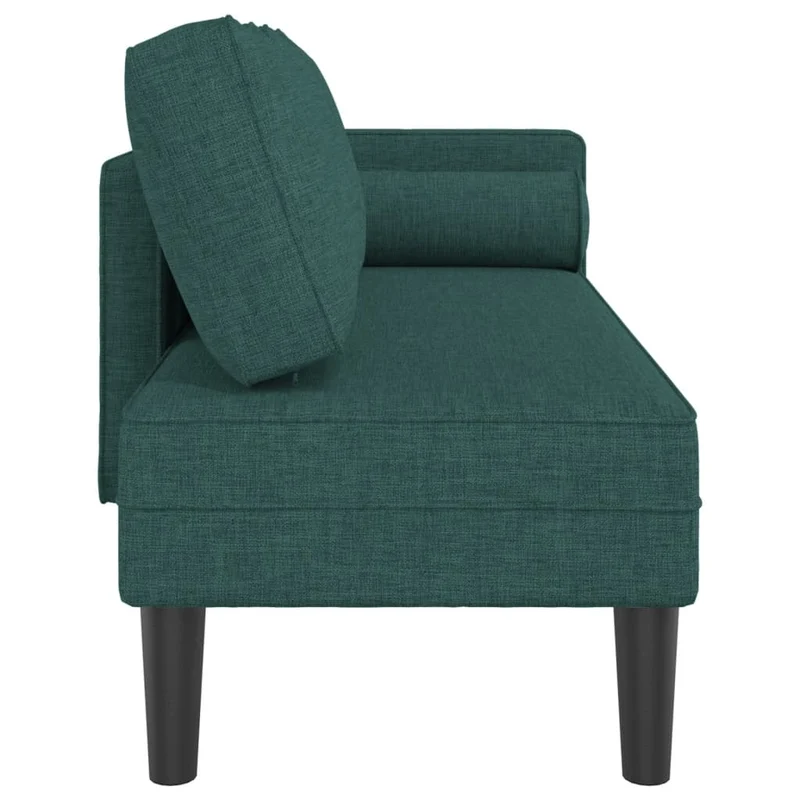 Méridienne chaise longue canapé pour intérieur avec coussins en tissu vert vert DEC026104