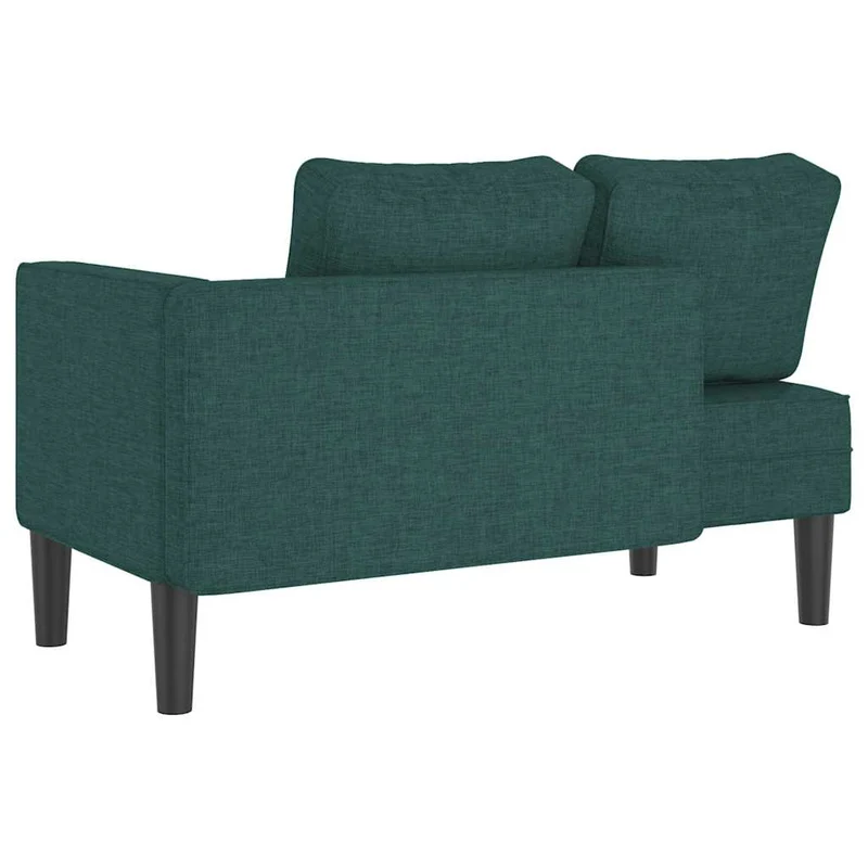 Méridienne chaise longue canapé pour intérieur avec coussins en tissu vert vert DEC026104