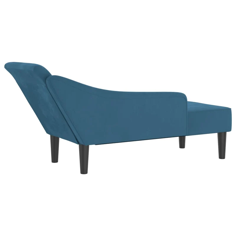 Méridienne chaise longue canapé pour intérieur avec coussins en velours bleu DEC026064