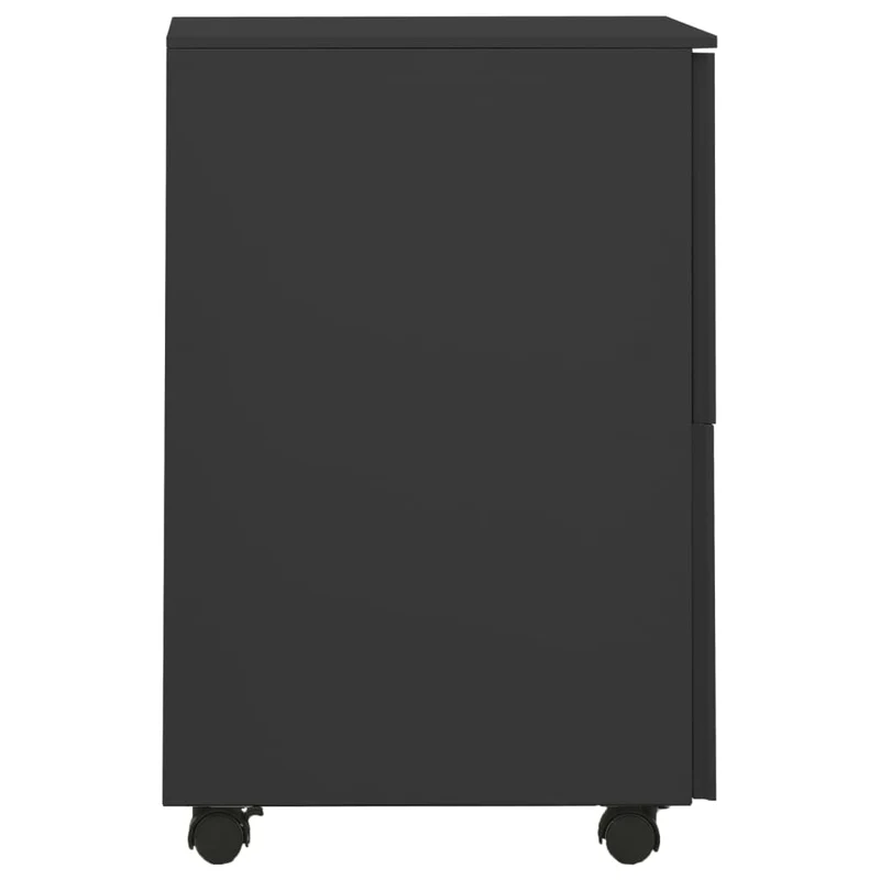 Caissons à tiroirs meuble de bureau sur roulettes 2 tiroirs 39 x 45 x 67 cm acier anthracite DEC024559