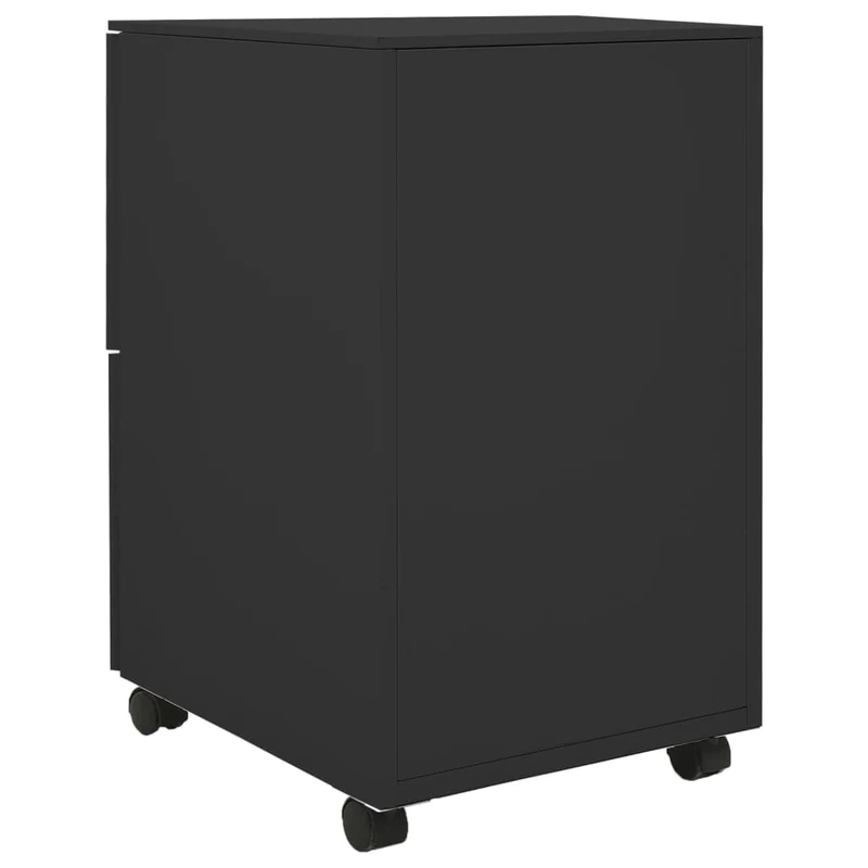 Caissons à tiroirs meuble de bureau sur roulettes 2 tiroirs 39 x 45 x 67 cm acier anthracite DEC024559