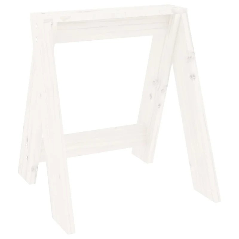 Set de 2 tabourets assise 40 x 40 x 45 cm en bois massif de pin blanc DEC026403