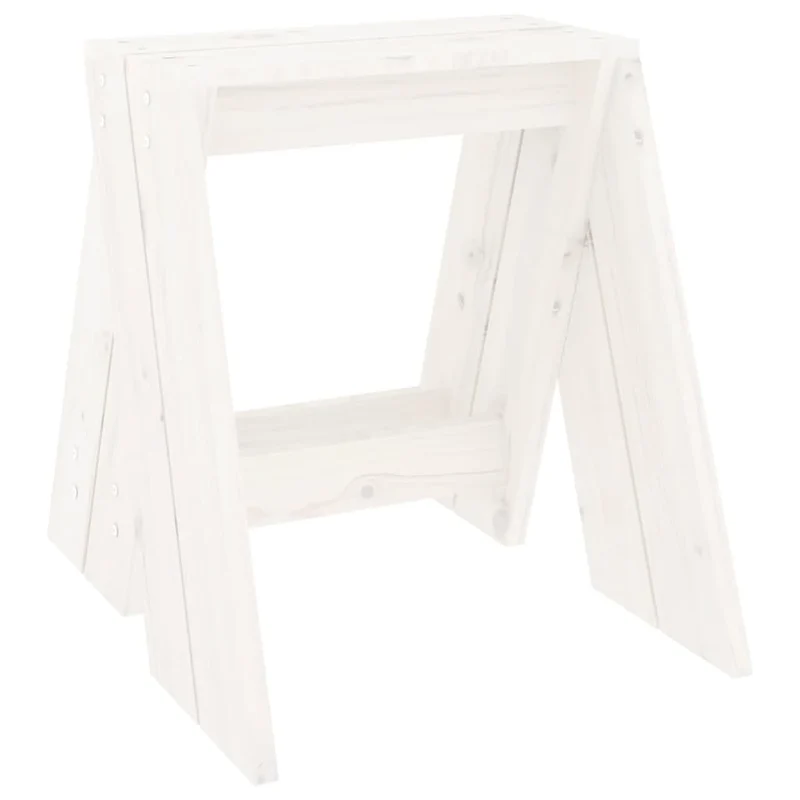 Set de 2 tabourets assise 40 x 40 x 45 cm en bois massif de pin blanc DEC026403