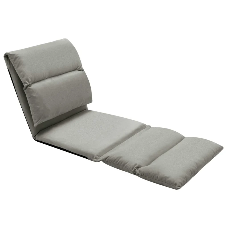 Fauteuil de sol piable réglable chaise longue de sol en microfibre gris DEC026235