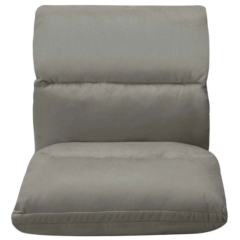 Fauteuil de sol piable réglable chaise longue de sol en microfibre gris DEC026235