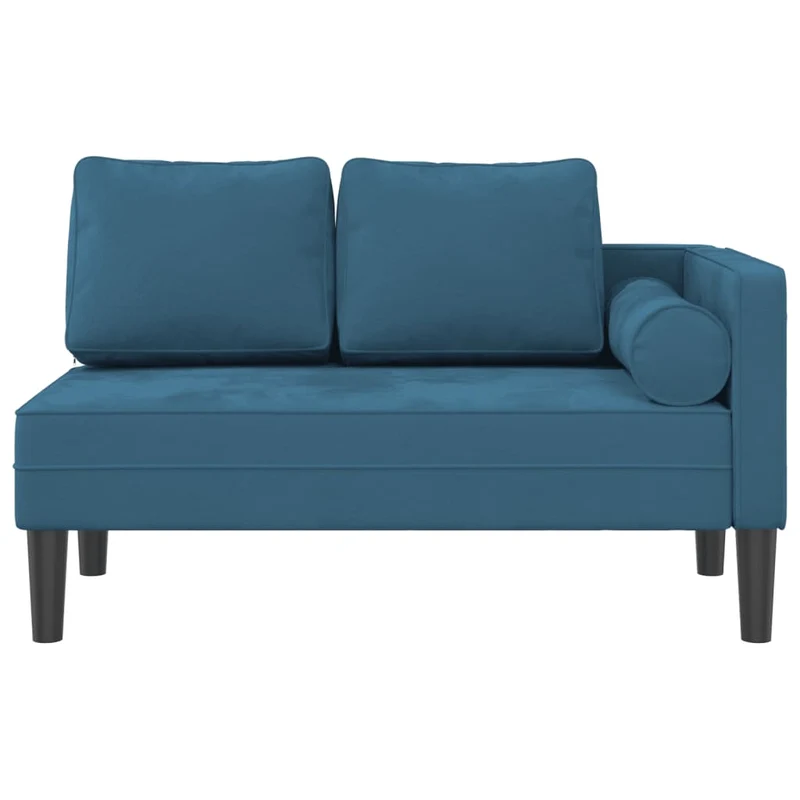 Méridienne chaise longue canapé pour intérieur avec coussins en velours bleu DEC026063