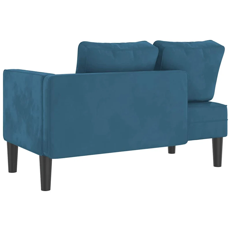 Méridienne chaise longue canapé pour intérieur avec coussins en velours bleu DEC026063