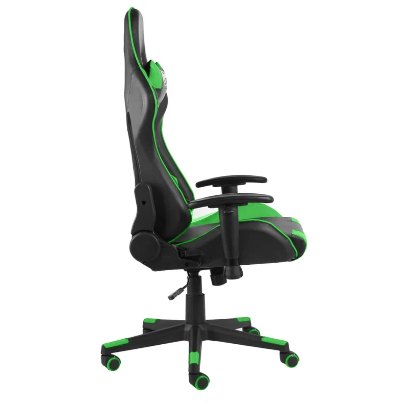 Fauteuil de bureau chaise gaming pivotante dossier inclinable en PVC vert DEC026055