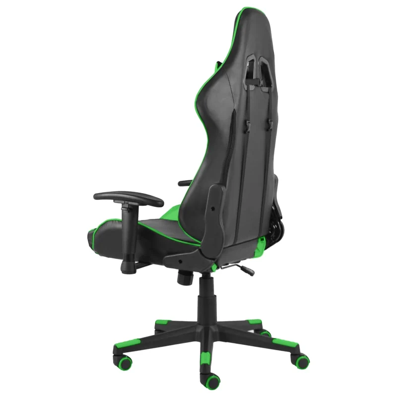 Fauteuil de bureau chaise gaming pivotante dossier inclinable en PVC vert DEC026055