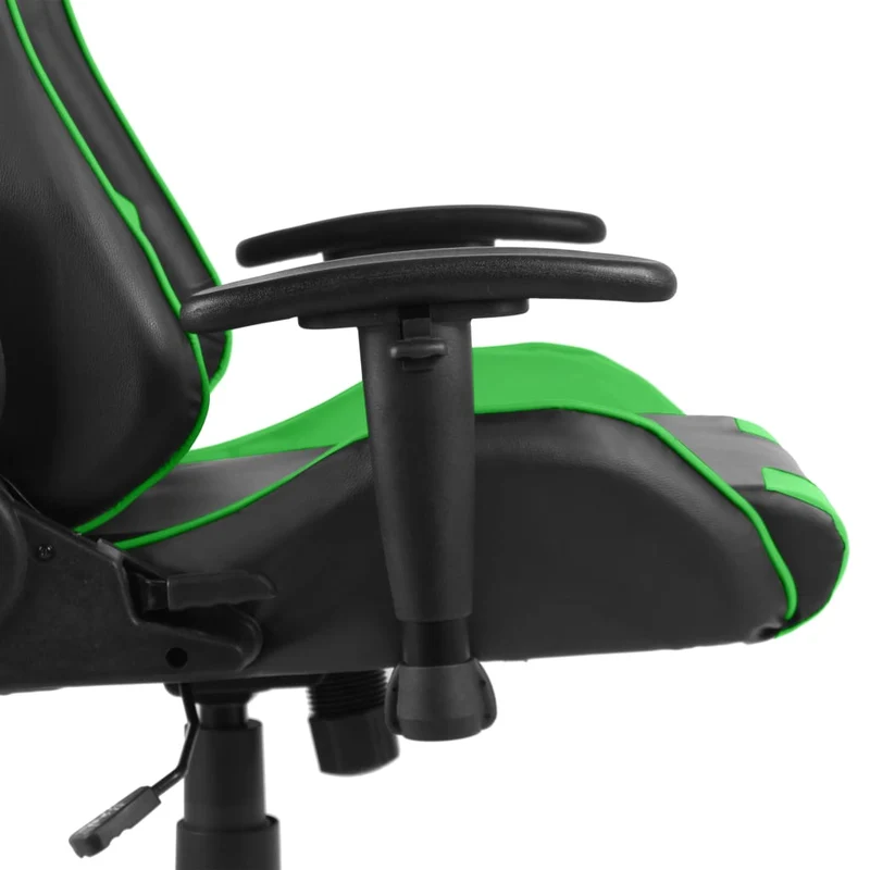 Fauteuil de bureau chaise gaming pivotante dossier inclinable en PVC vert DEC026055