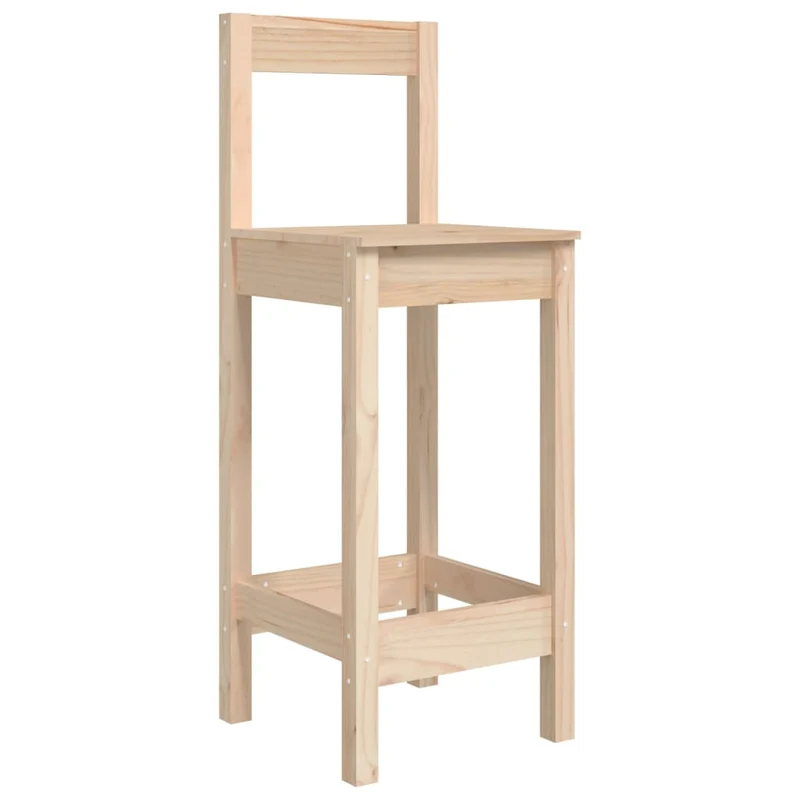 Lot de 2 tabourets de bar avec dossier design rustique 40 x 41,5 x 112 cm n bois de pin DEC025181