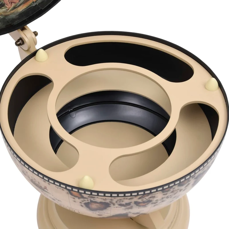 Support de vin globe de dessus de table bois d'eucalyptus blanc blanc DEC024448