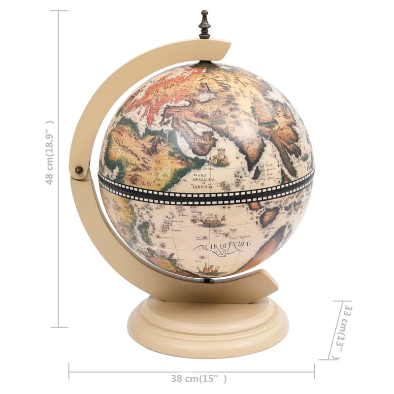 Support de vin globe de dessus de table bois d'eucalyptus blanc blanc DEC024448