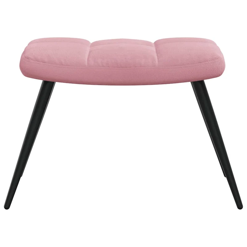 Fauteuil lounge chaise de canapé design moderne avec repose-pieds en velours rose DEC026615