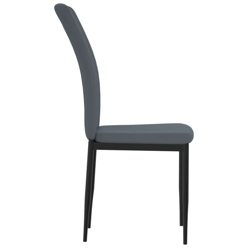 Set de 2 chaises de salle à manger style classique en tissu velours gris avec coutures décoratives DEC025525