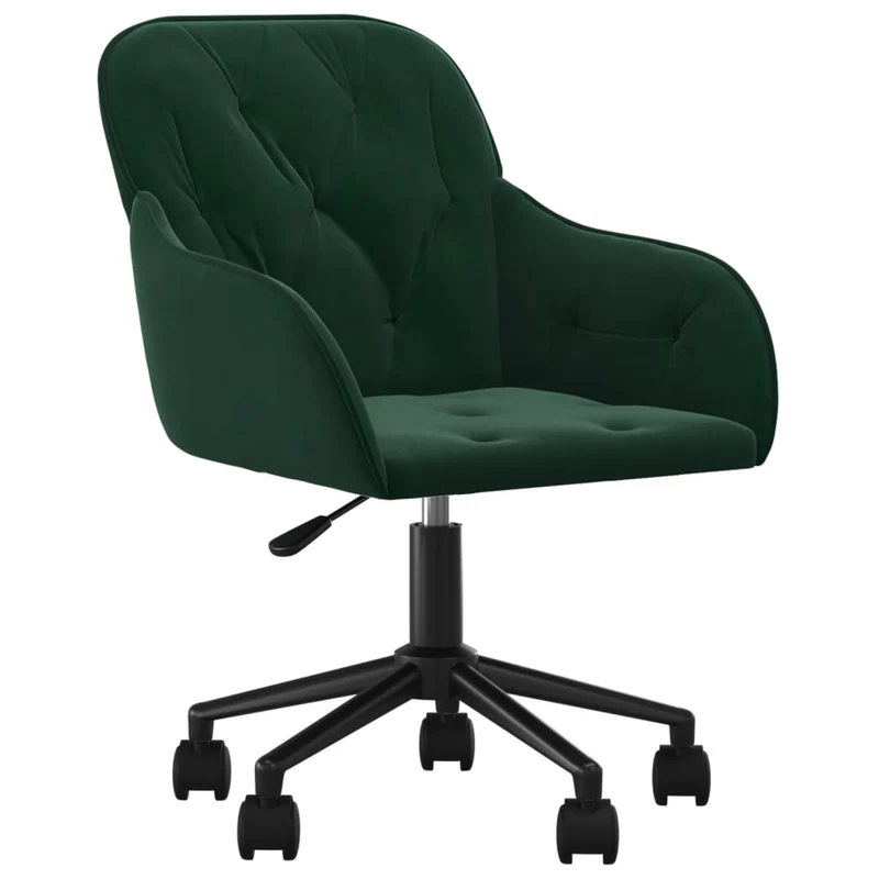 Lot de 2 chaises de salle à manger siège pivotant hauteur réglable en velours vert DEC025318