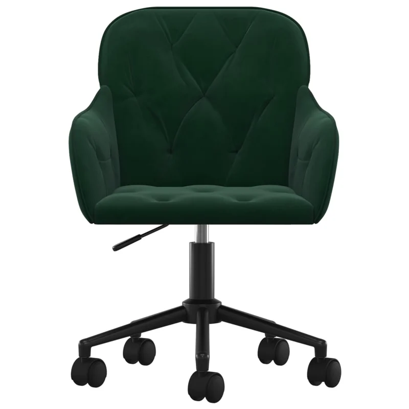 Lot de 2 chaises de salle à manger siège pivotant hauteur réglable en velours vert DEC025318