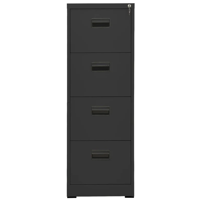 Caissons à tiroirs meuble de bureau avec 4 tiroirs 46 x 62 x 133 cm en acier anthracite DEC024500