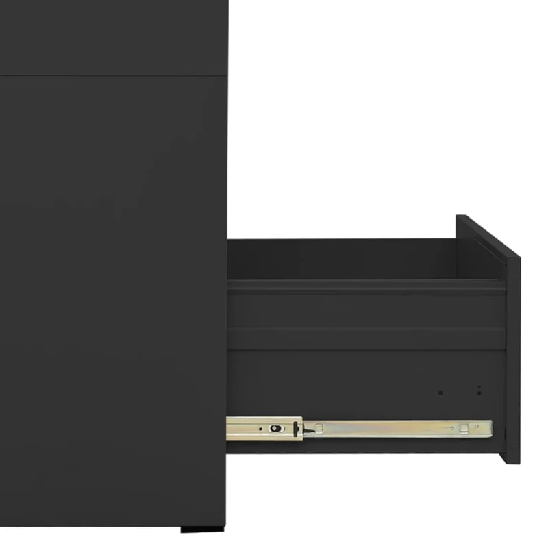 Caissons à tiroirs meuble de bureau avec 4 tiroirs 46 x 62 x 133 cm en acier anthracite DEC024500