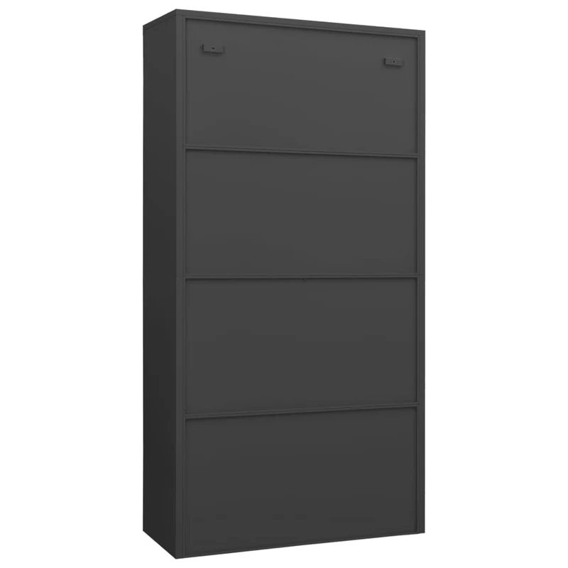 Meuble de bureau armoire de rangement avec 4 étagères 90 x 40 x 180 cm en acier anthracite DEC024486