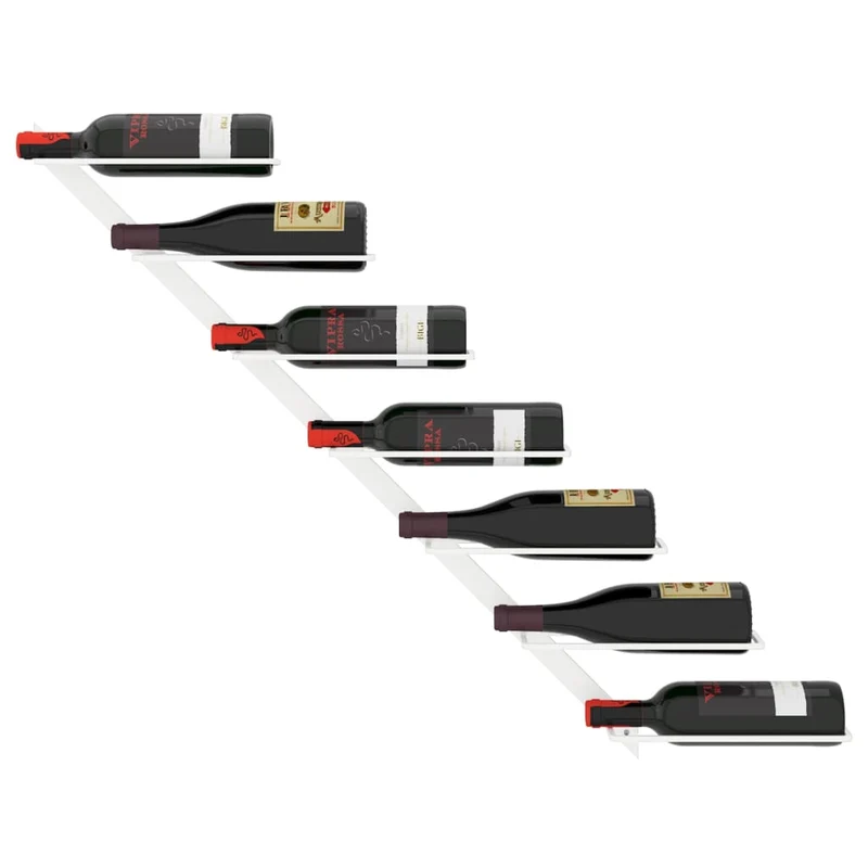 Casier range bouteilles étagère de rangement vin mural pour 7 bouteilles en fer blanc DEC024385