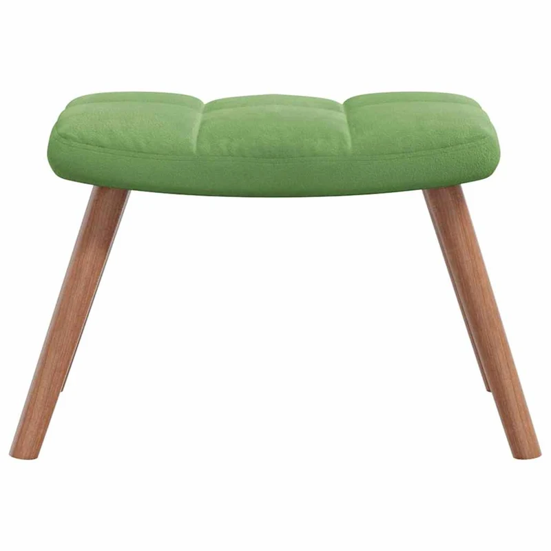 Fauteuil lounge chaise de canapé design moderne avec repose-pied en velours vert clair DEC026550