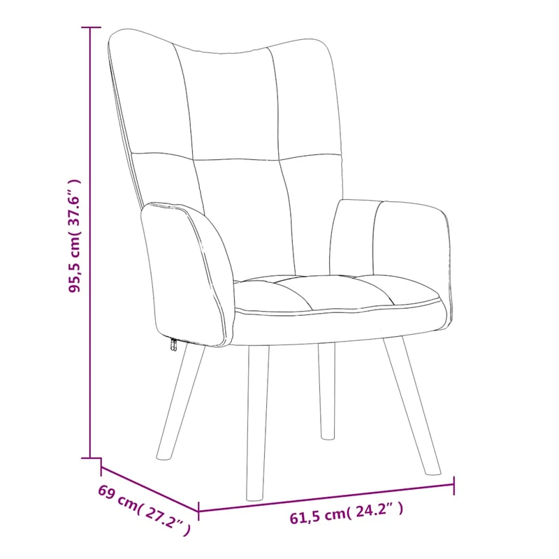Fauteuil lounge chaise de canapé design moderne avec repose-pied en velours vert clair DEC026550