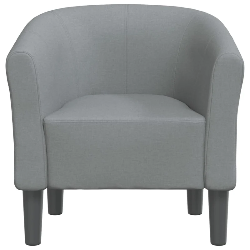 Fauteuil lounge assise confortable design moderne en tissu gris clair DEC026443