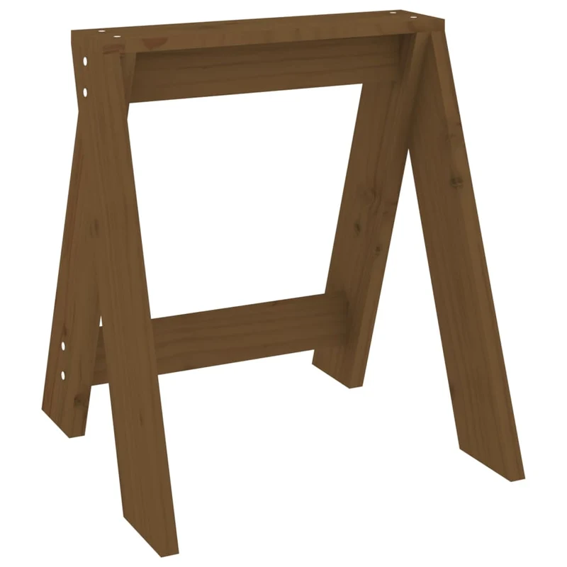 Set de 2 tabourets assise design simple 40 x 40 x 45 cm en bois massif de pin brun DEC026408