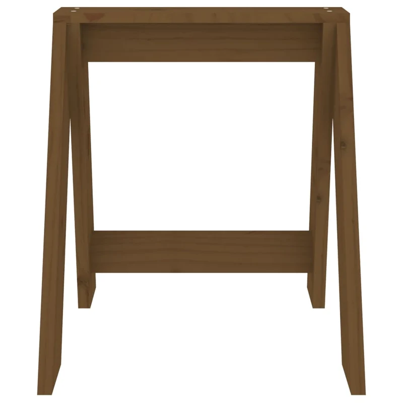 Set de 2 tabourets assise design simple 40 x 40 x 45 cm en bois massif de pin brun DEC026408