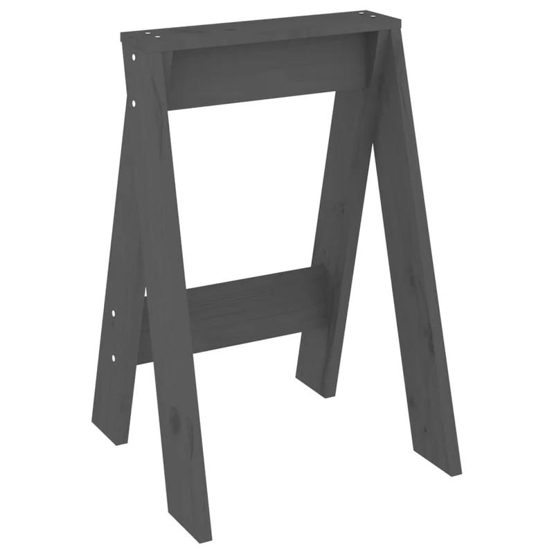 Set de 2 tabourets assise design classique 40 x 40 x 60 cm en bois massif de pin gris DEC026407