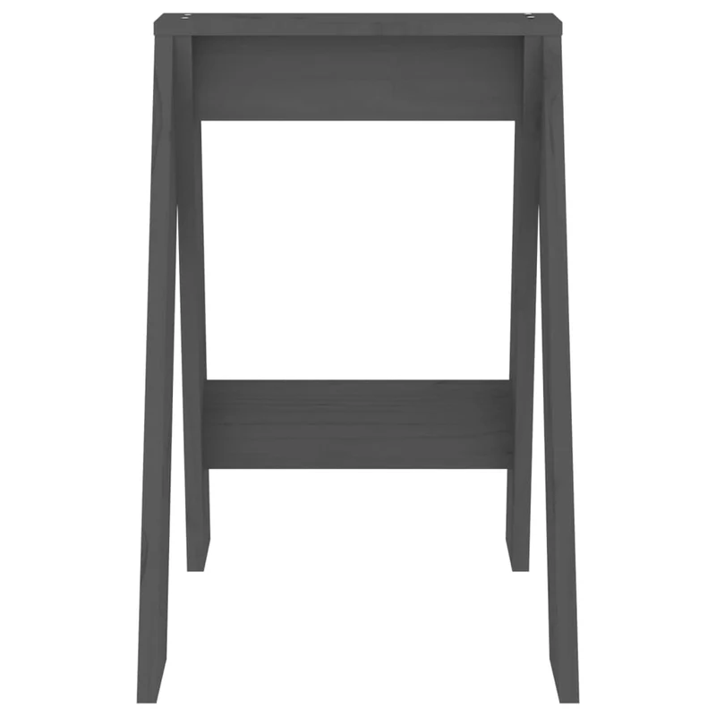 Set de 2 tabourets assise design classique 40 x 40 x 60 cm en bois massif de pin gris DEC026407