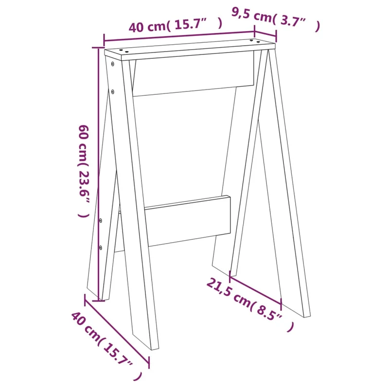 Set de 2 tabourets assise design classique 40 x 40 x 60 cm en bois massif de pin gris DEC026407