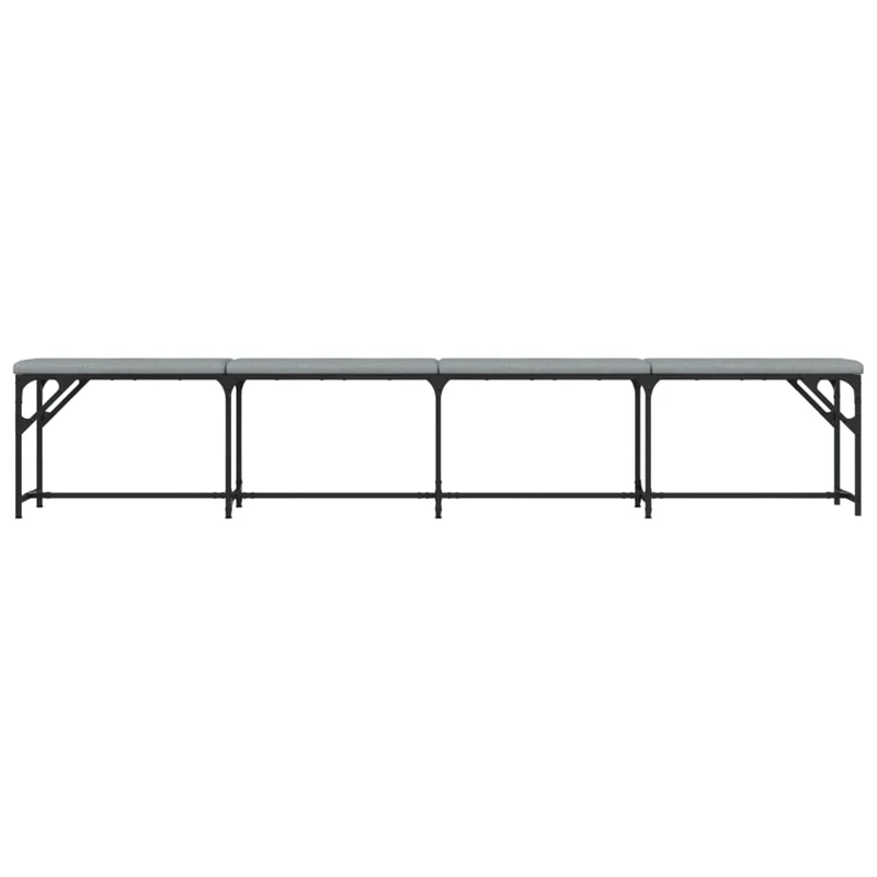 Banc de salle à manger 248 x 32 x 45 cm en acier et tissu gris DEC025019