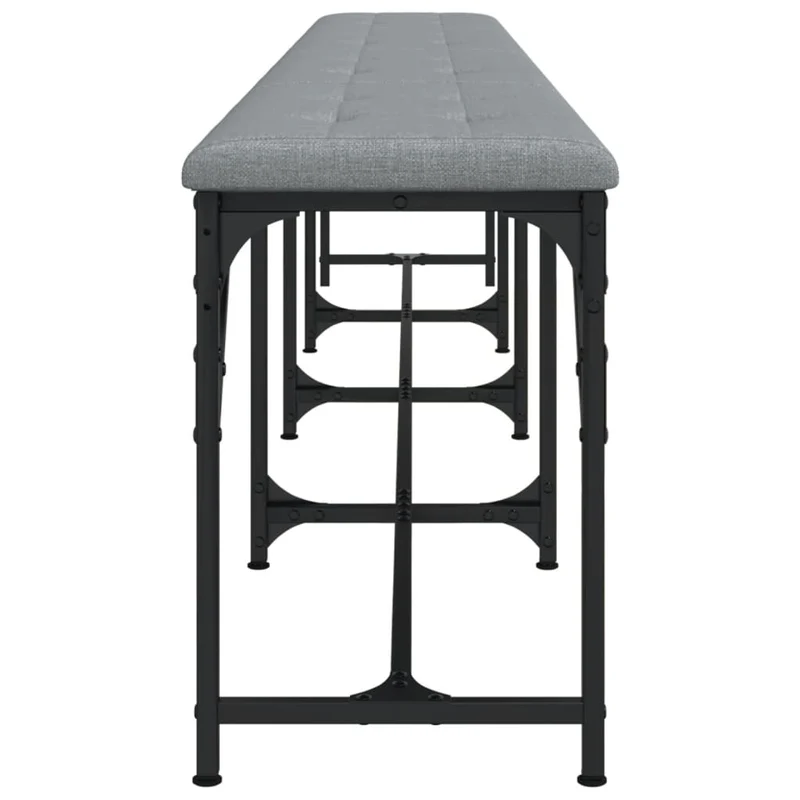 Banc de salle à manger 248 x 32 x 45 cm en acier et tissu gris DEC025019