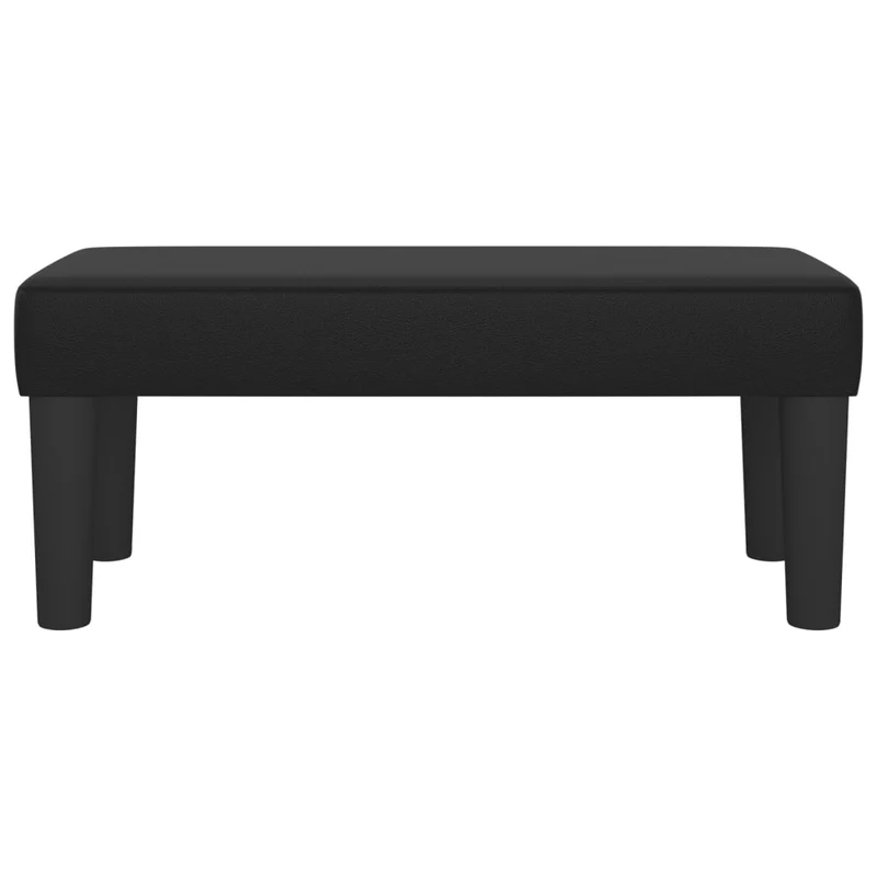Banc de bout de lit design classique 70 x 30 x 30 cm en PVC noir DEC024680