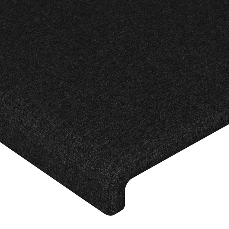 Tête de lit accessoire couchage chambre à coucher meuble 100 x 5 x 78/88 cm tissu noir TDL0202393
