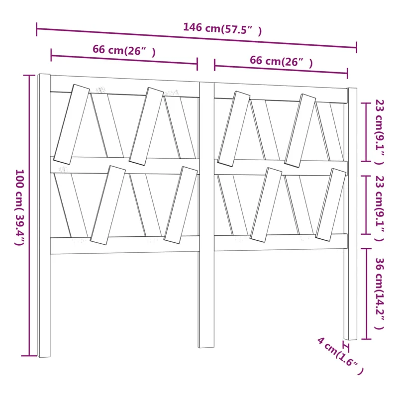 Tête de lit accessoire couchage chambre à coucher meuble 146 x 4 x 100 cm bois de pin gris TDL0203445
